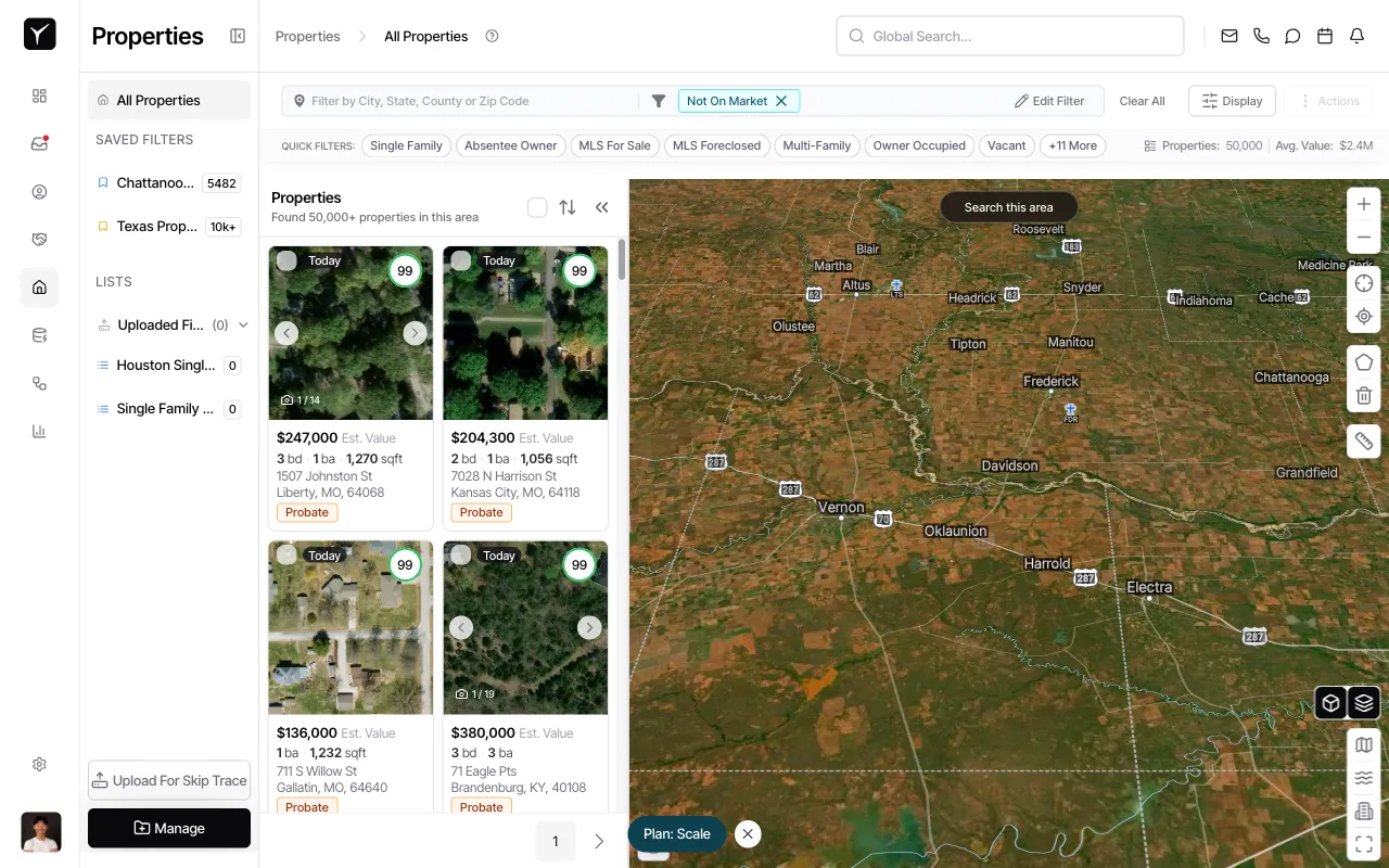 Step 1: Initial property search view