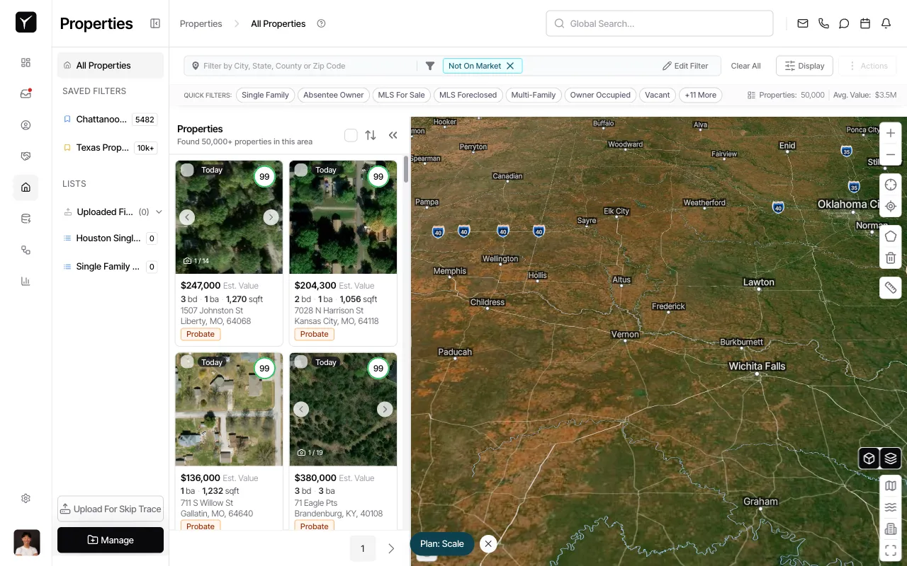 Step 1: Initial page with filters available
