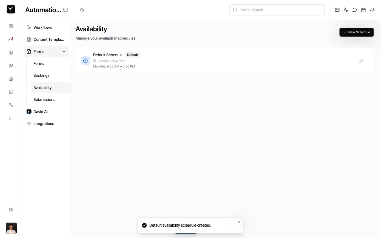 Step 1: Navigate to Availability