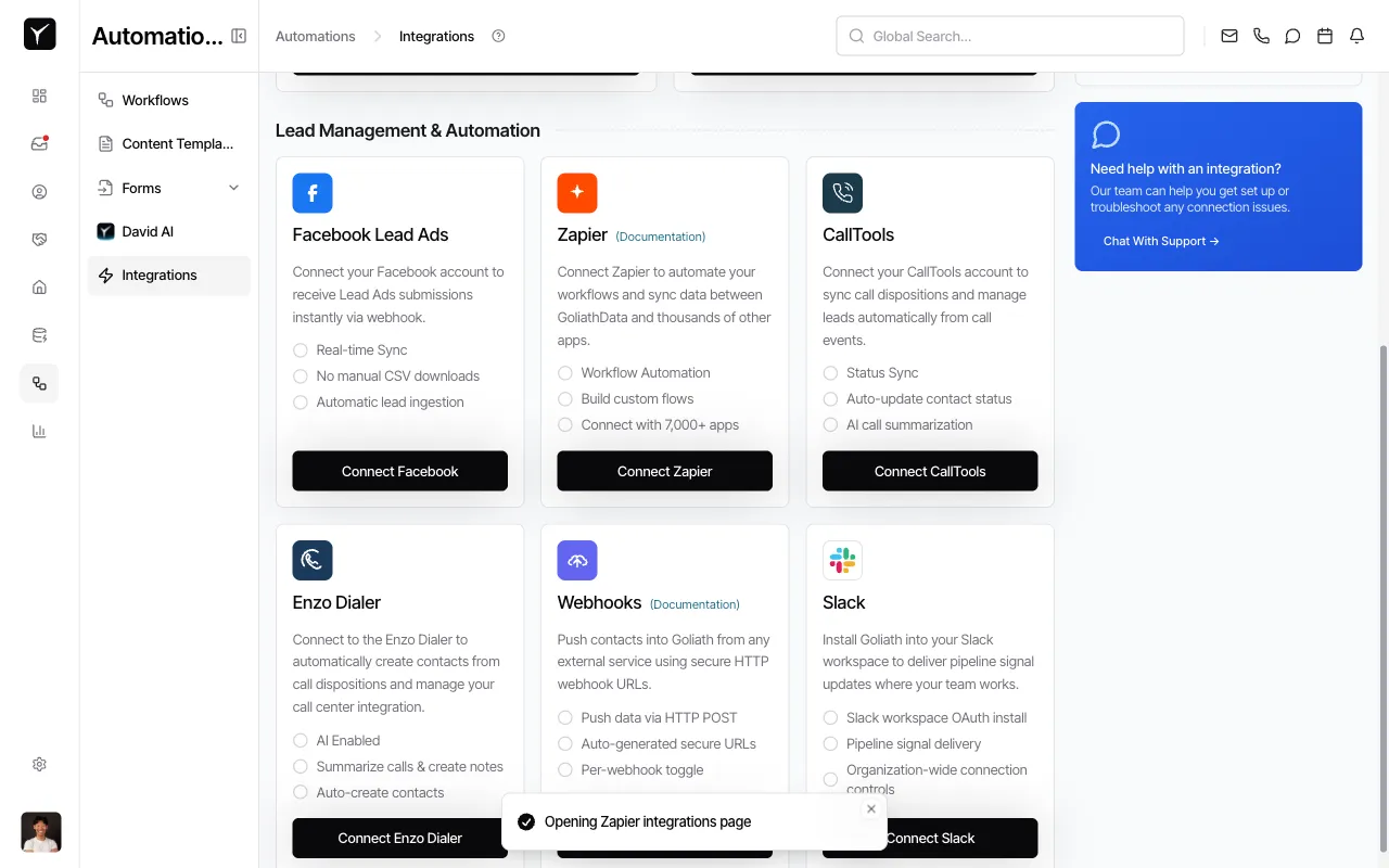 Step 2: Find Zapier in Lead Management & Automation