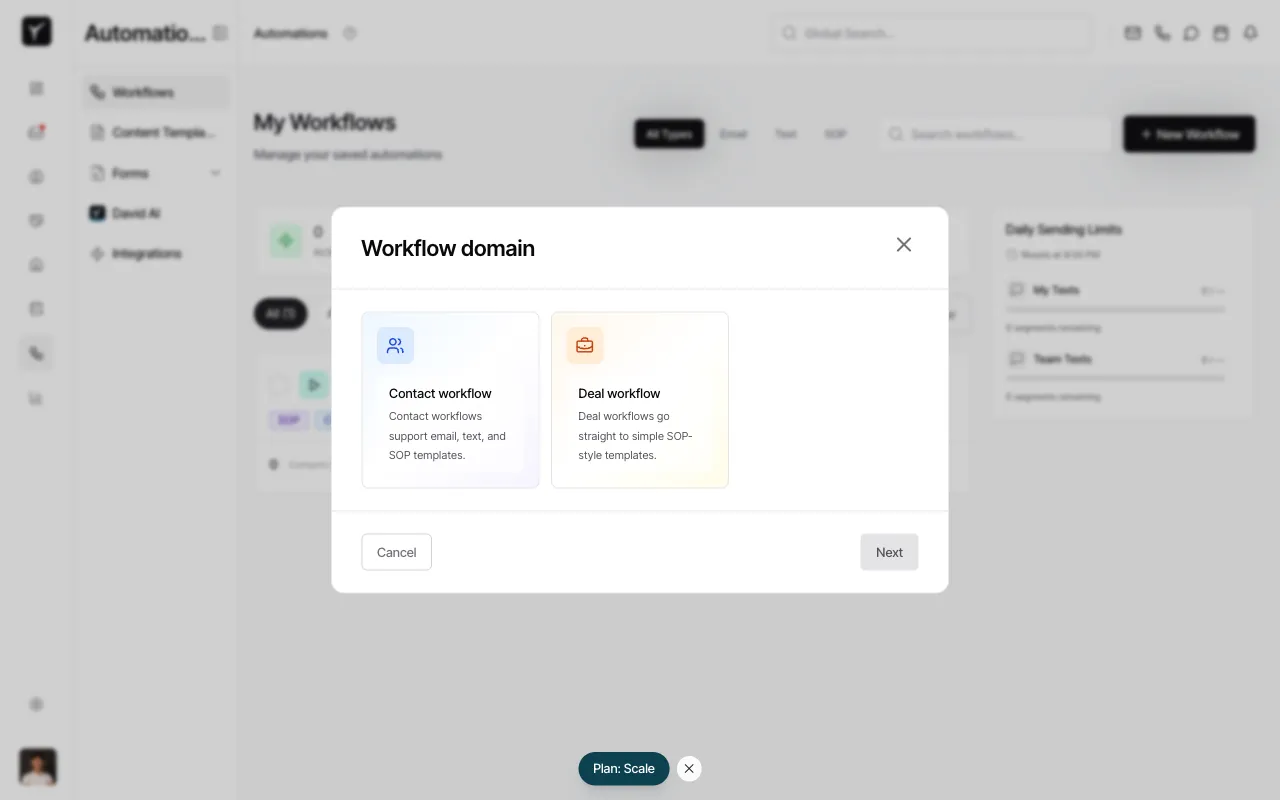 Step 2: Choose workflow domain