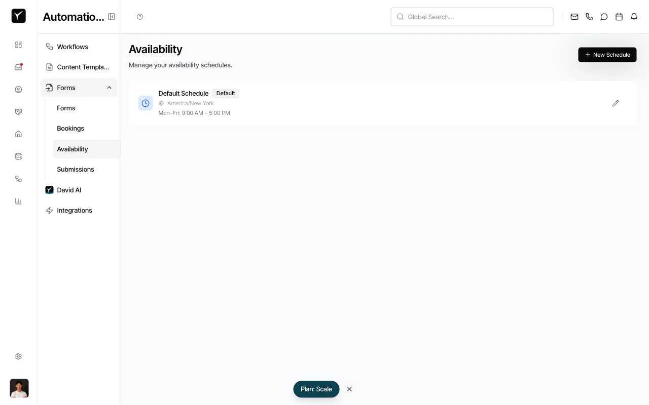 Step 2: Click New Schedule