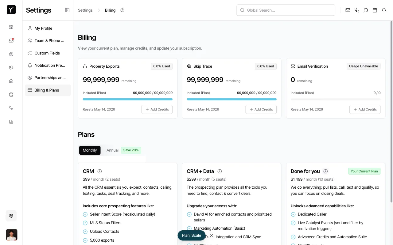 Step 1: Navigate to Billing & Plans