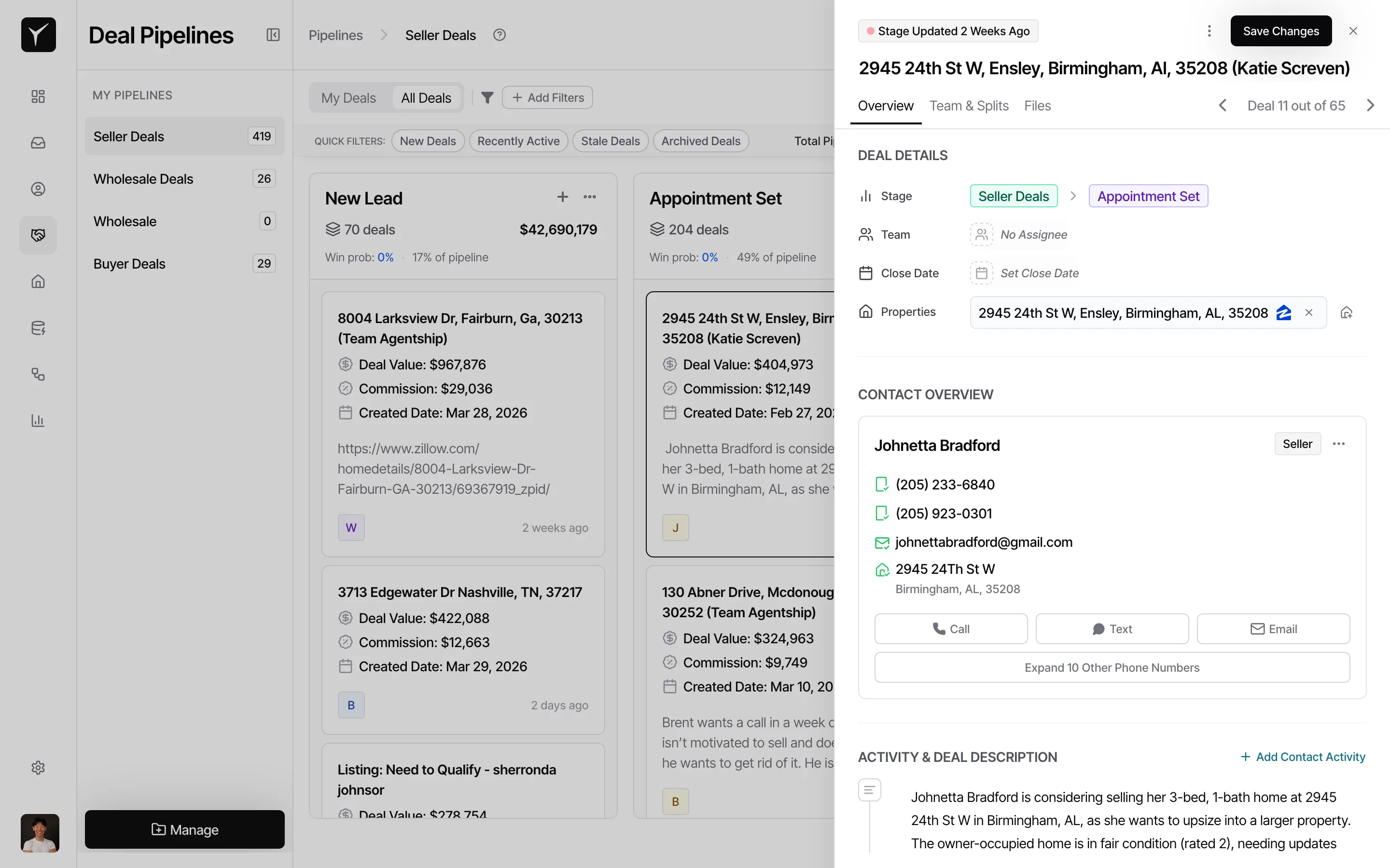 Step 2: Deal detail sheet