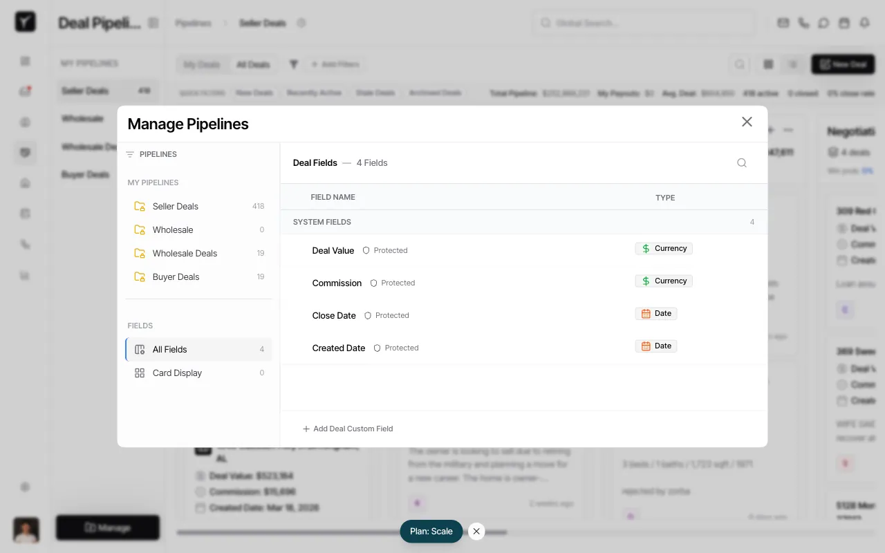 Step 3: View existing deal fields