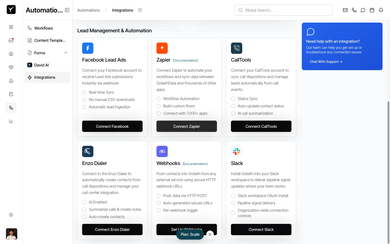 Step 2: Scroll to Slack section