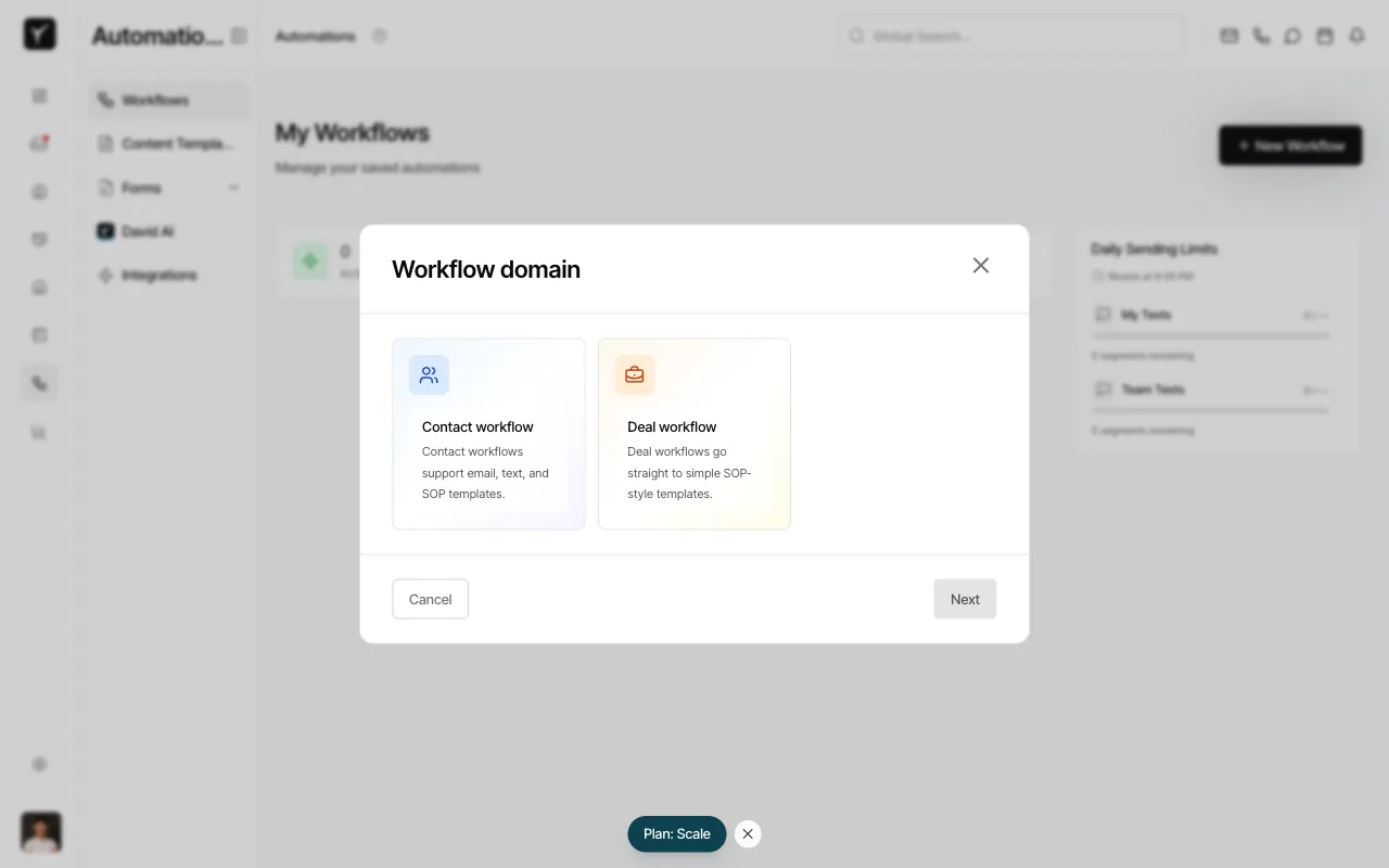 Step 2: Select workflow domain