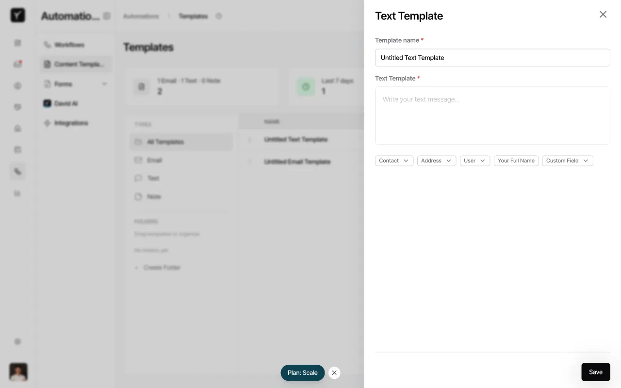 Step 3: Open Text Template editor