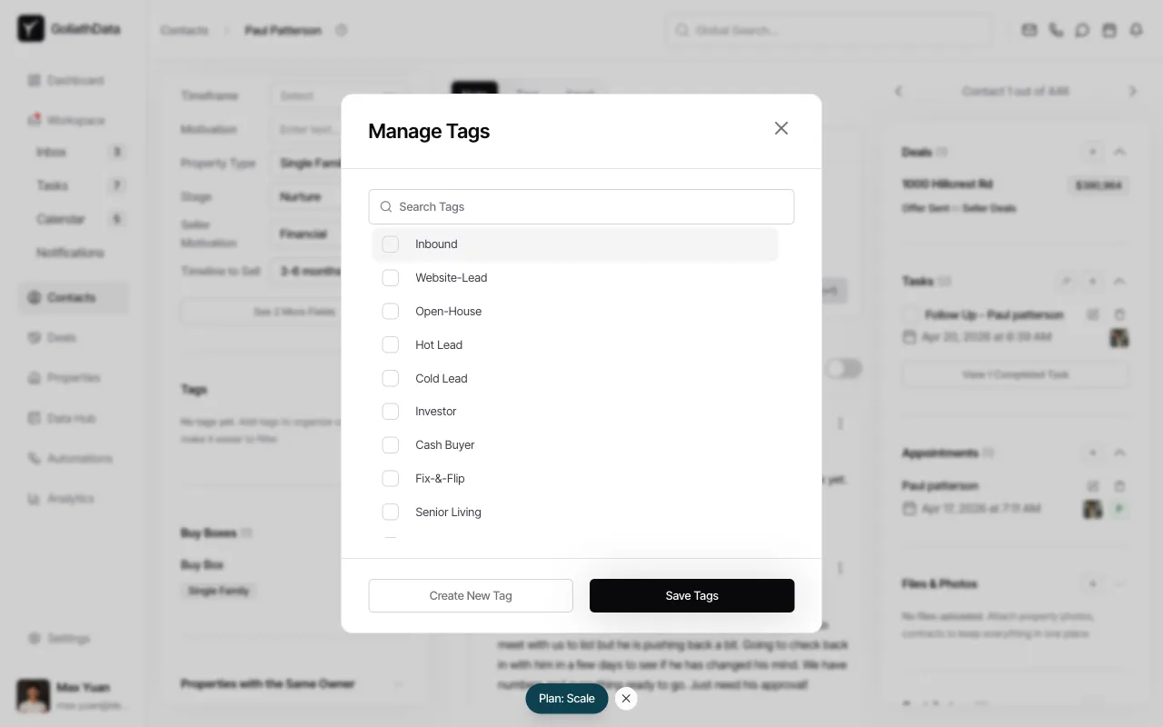 Step 2: Open tag picker