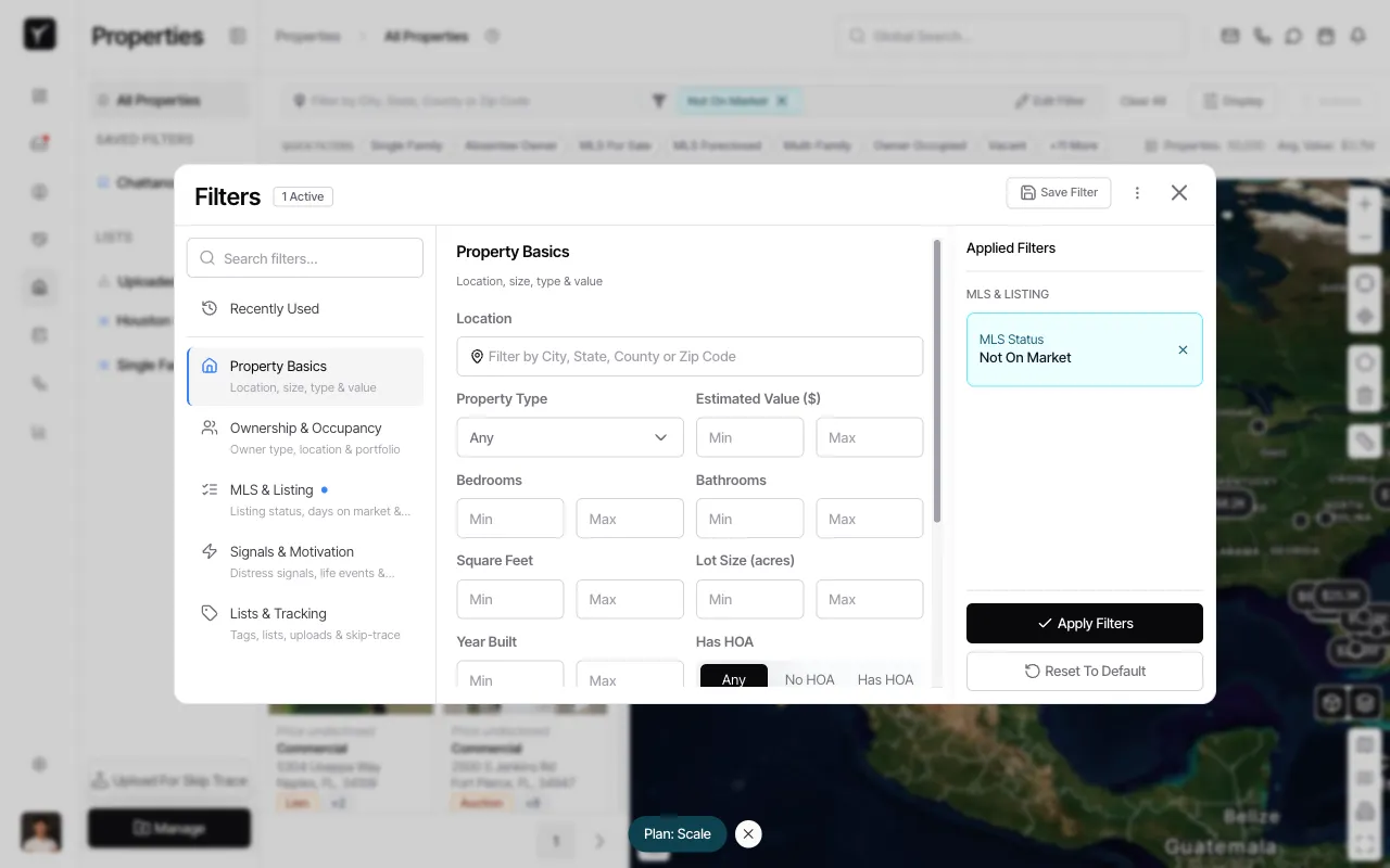 Step 2: Opening the filter dialog