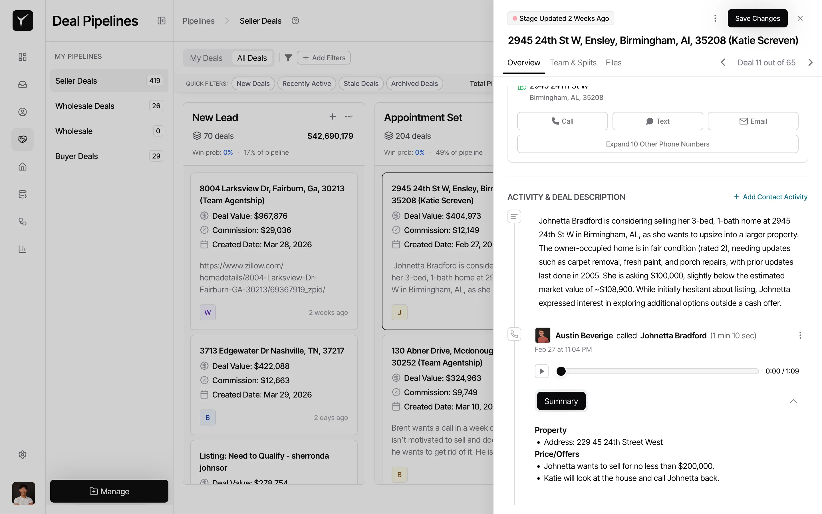 Step 3: Notes and deal details