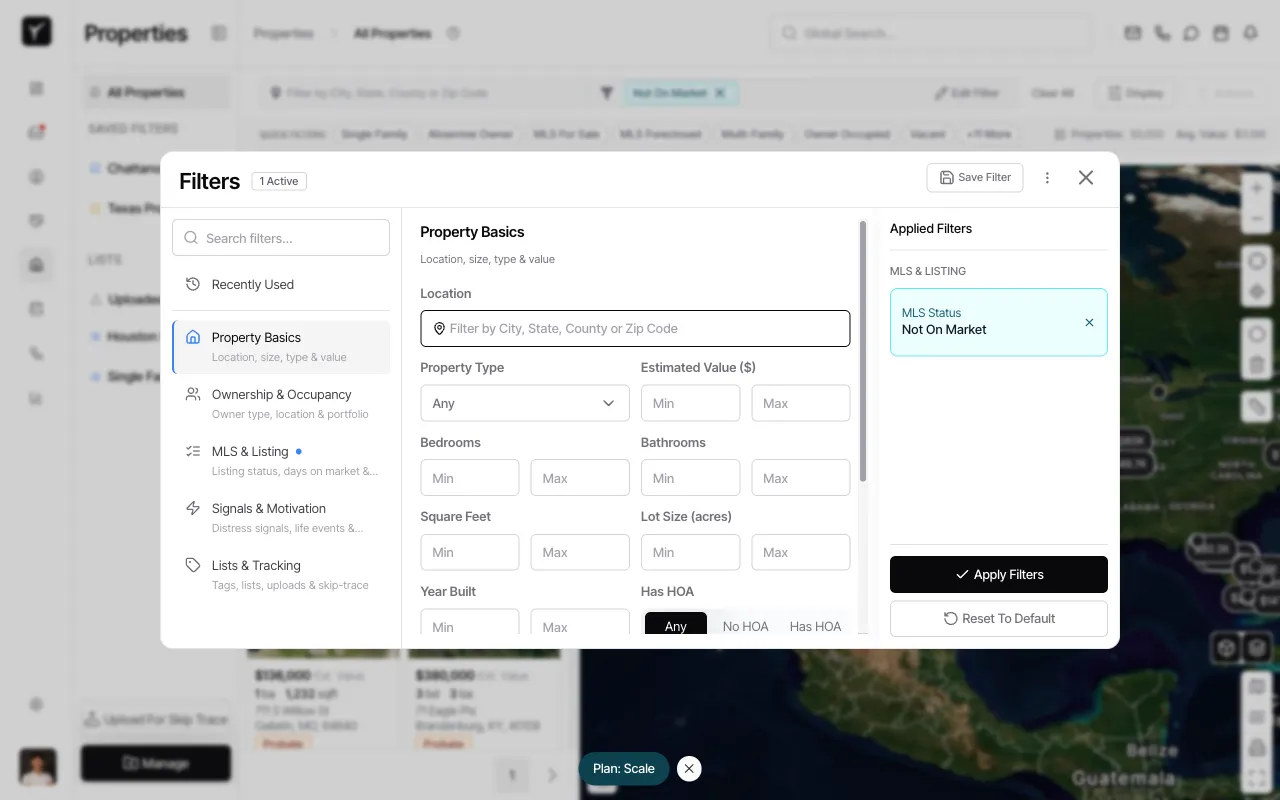 Step 3: Navigating filter categories
