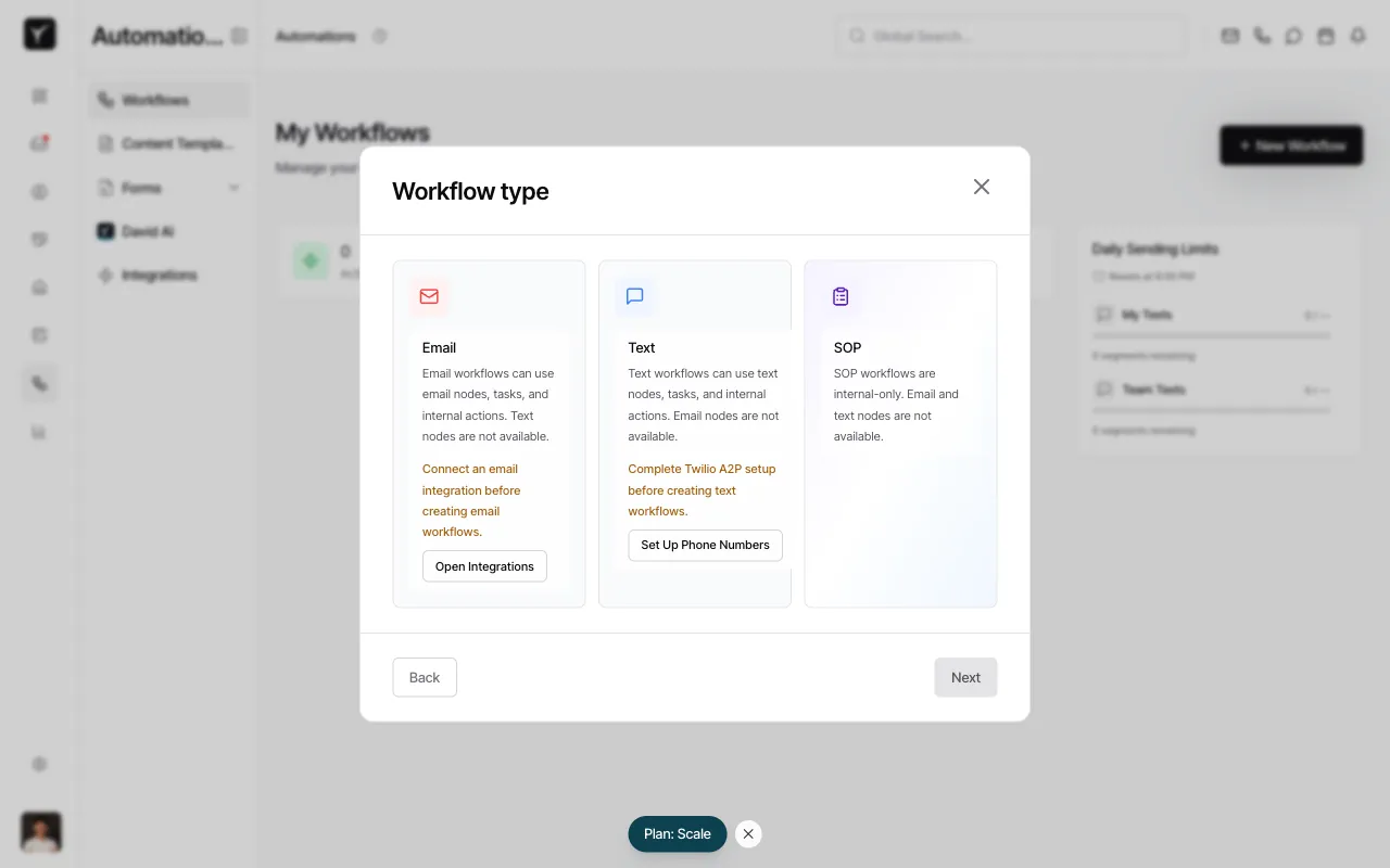 Step 3: Choose workflow type