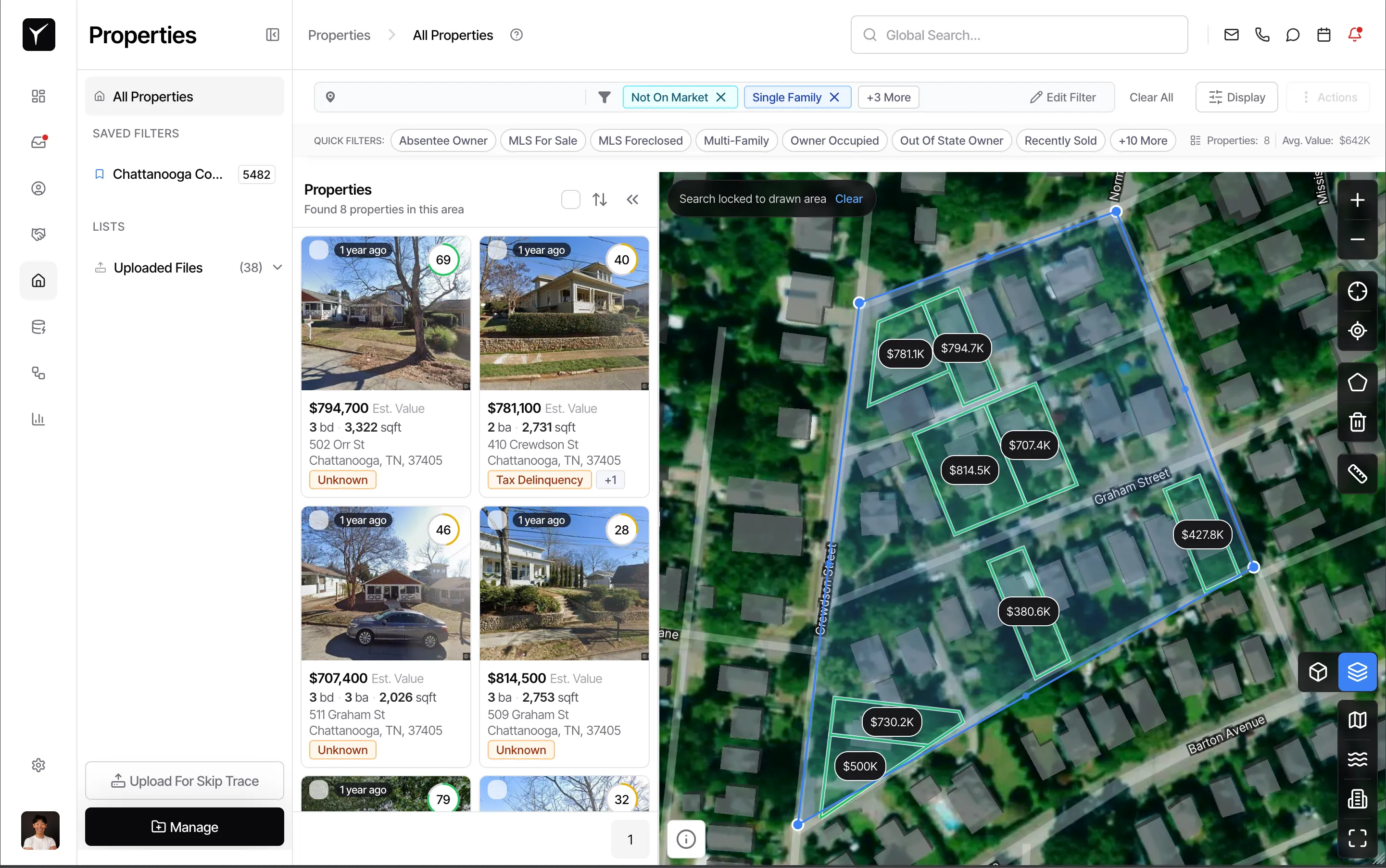 Polygon combined with property filters