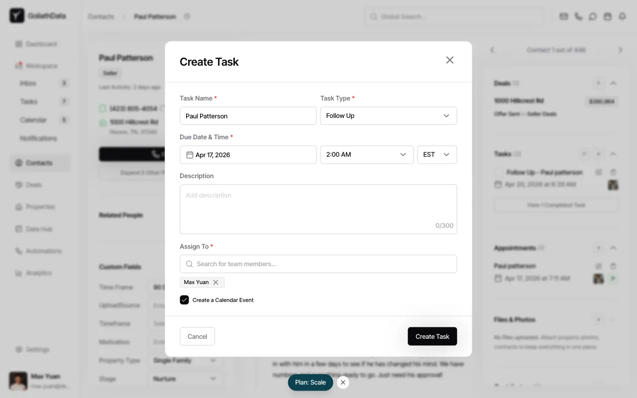 Step 5: Task creation form
