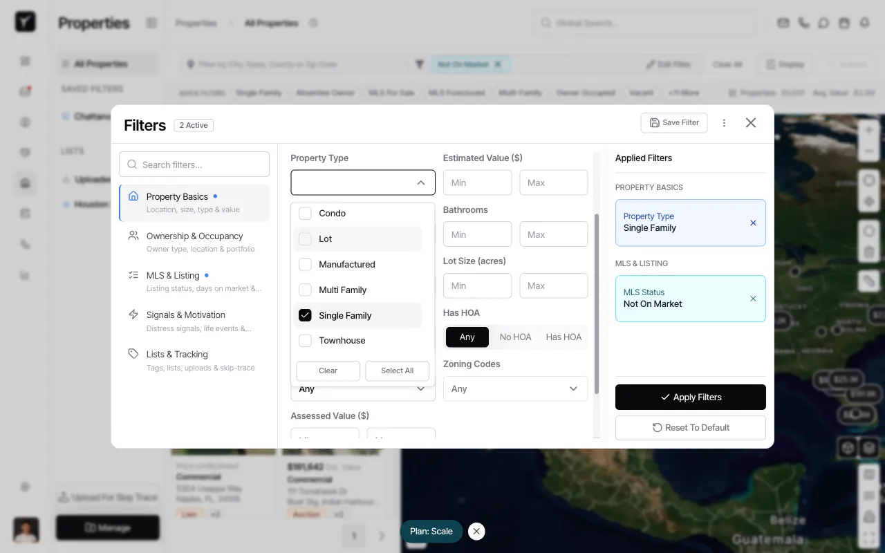 Step 6: Single Family selected