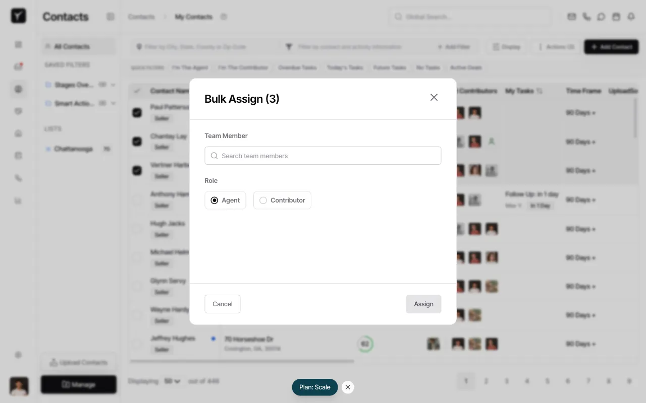 Step 6: Select team member and role