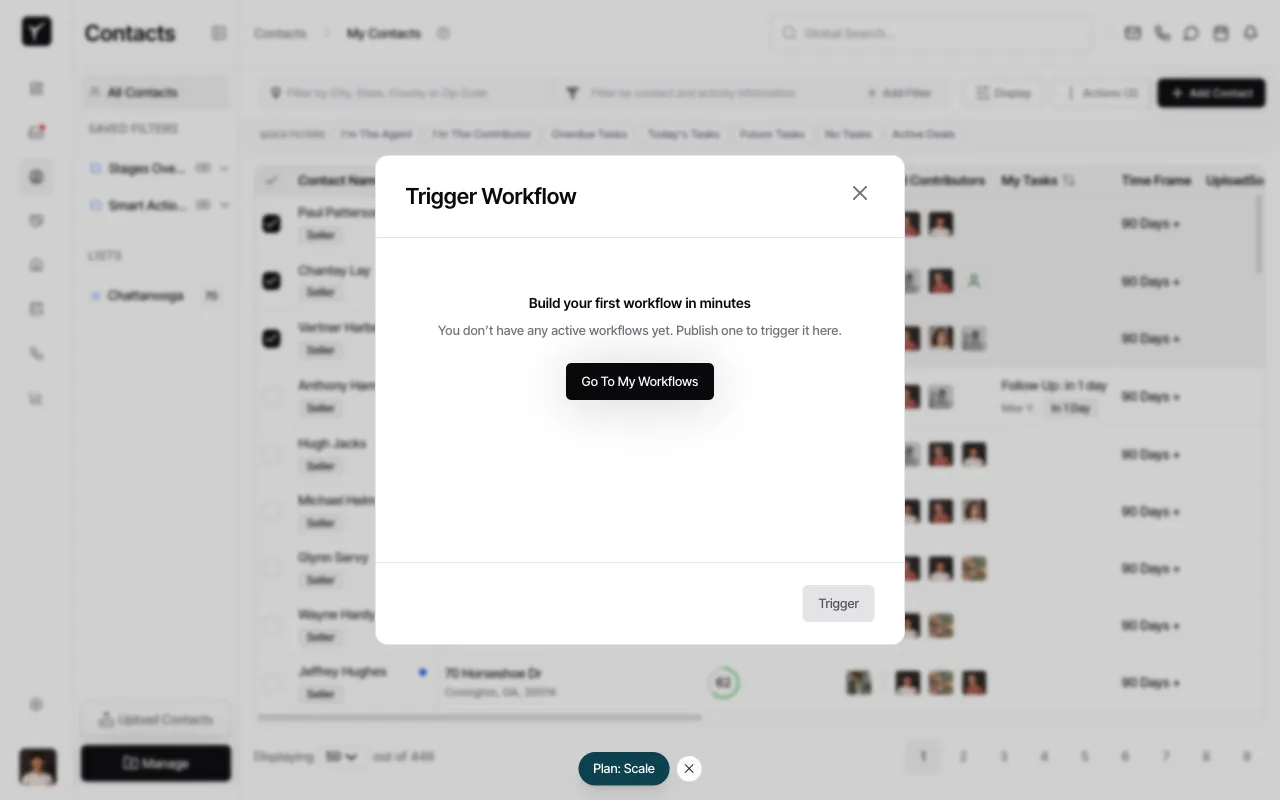 Step 6: Trigger Workflow modal