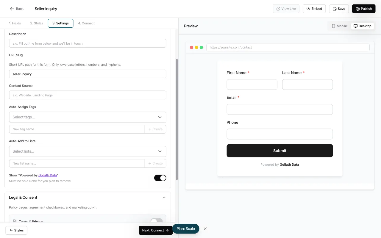 Step 8: Preview and publish controls