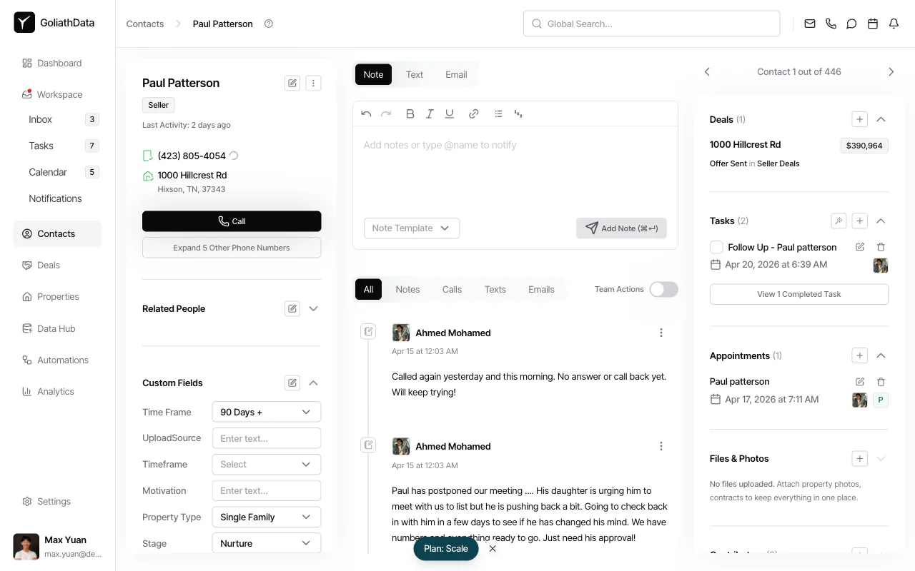 Step 1: Open contact detail