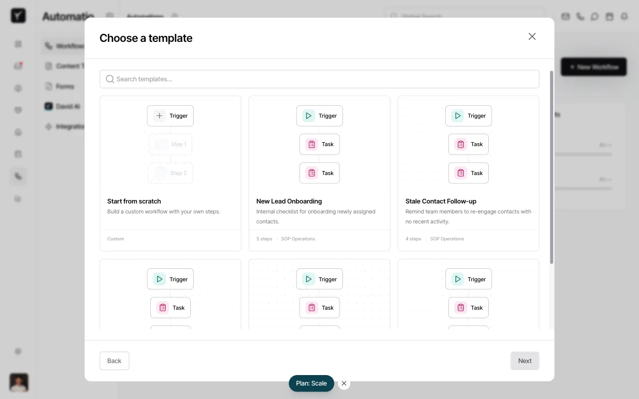 Step 5: Confirm template selection