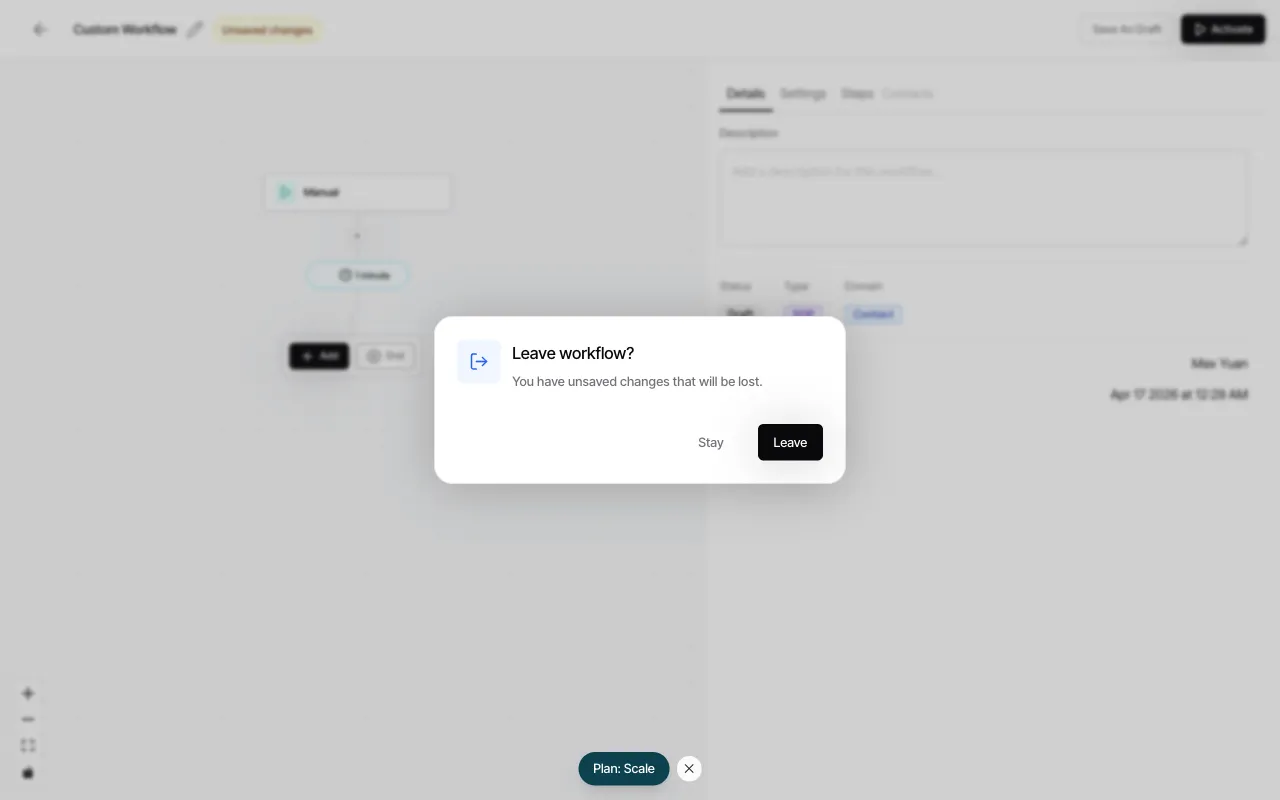 Step 11: Save the workflow as draft