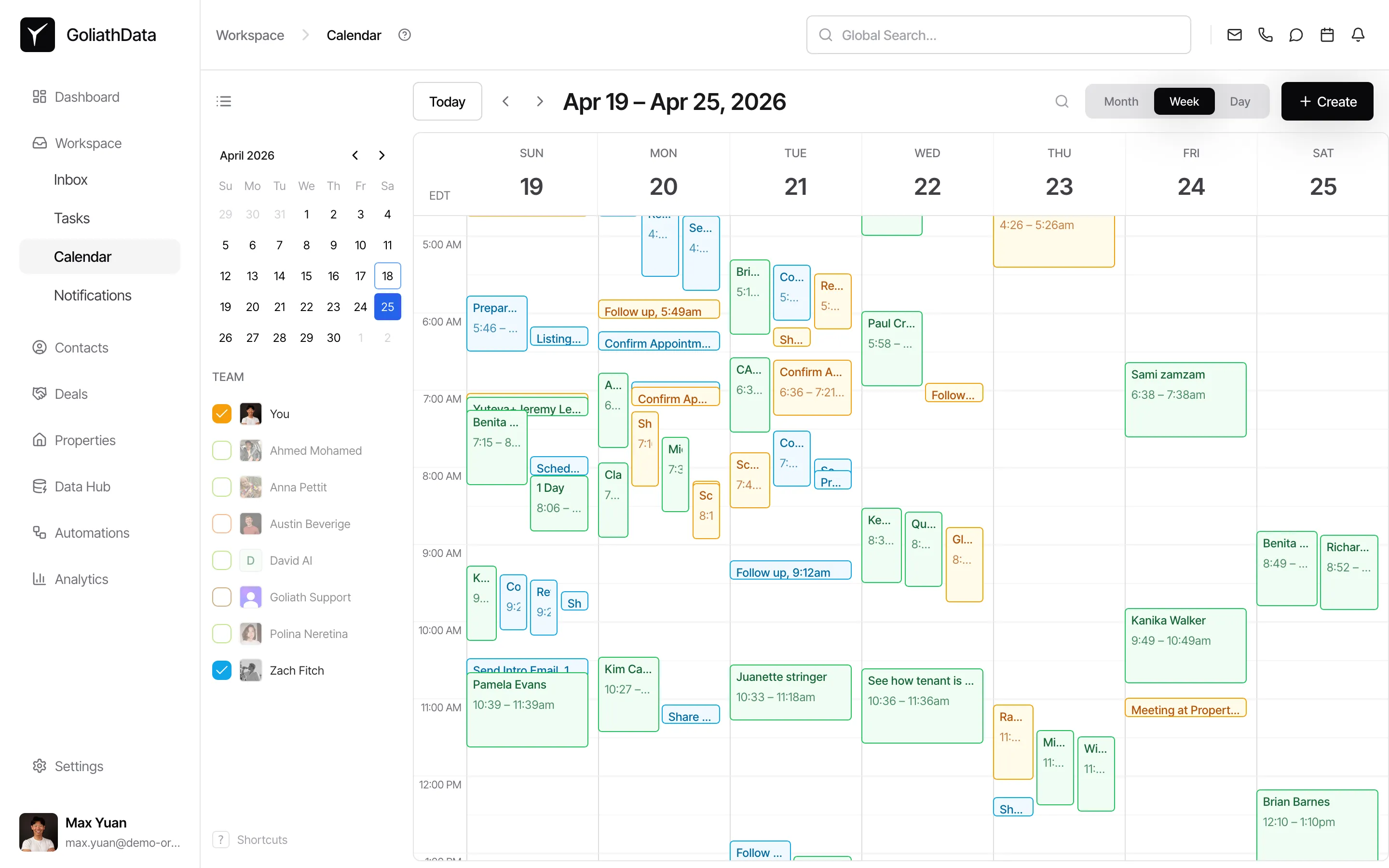 Calendar initial view